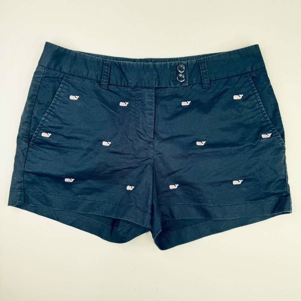 Vineyard Vines chino shorts navy embroidered logo pink medium rise 6